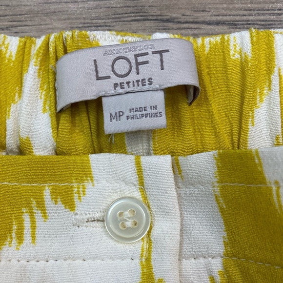 NWT Ann Taylor LOFT Ikat Islander button Skirt Petites Medium Lemon Yellow (P26) - Picture 2 of 9